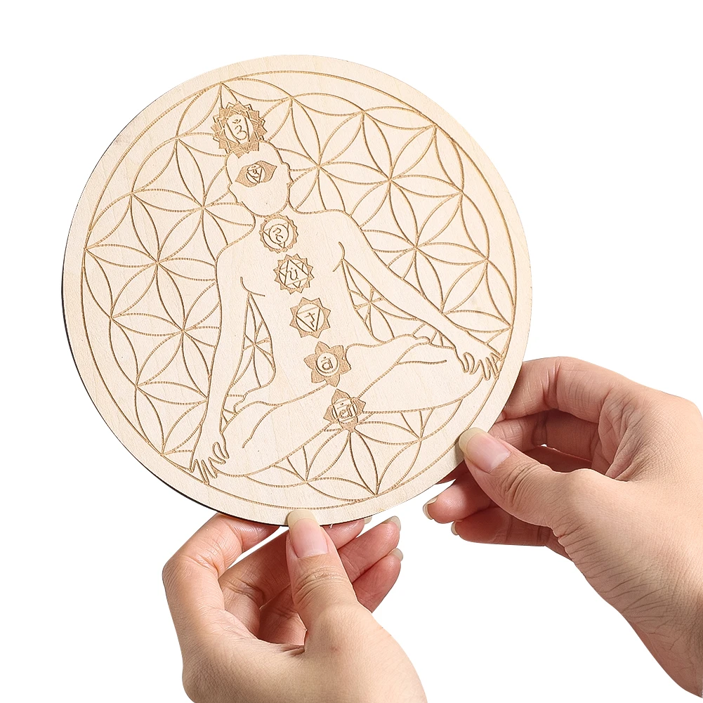 Yoga And Fitness Mat - 15CM Laser Engraving 7 Chakra Meditation