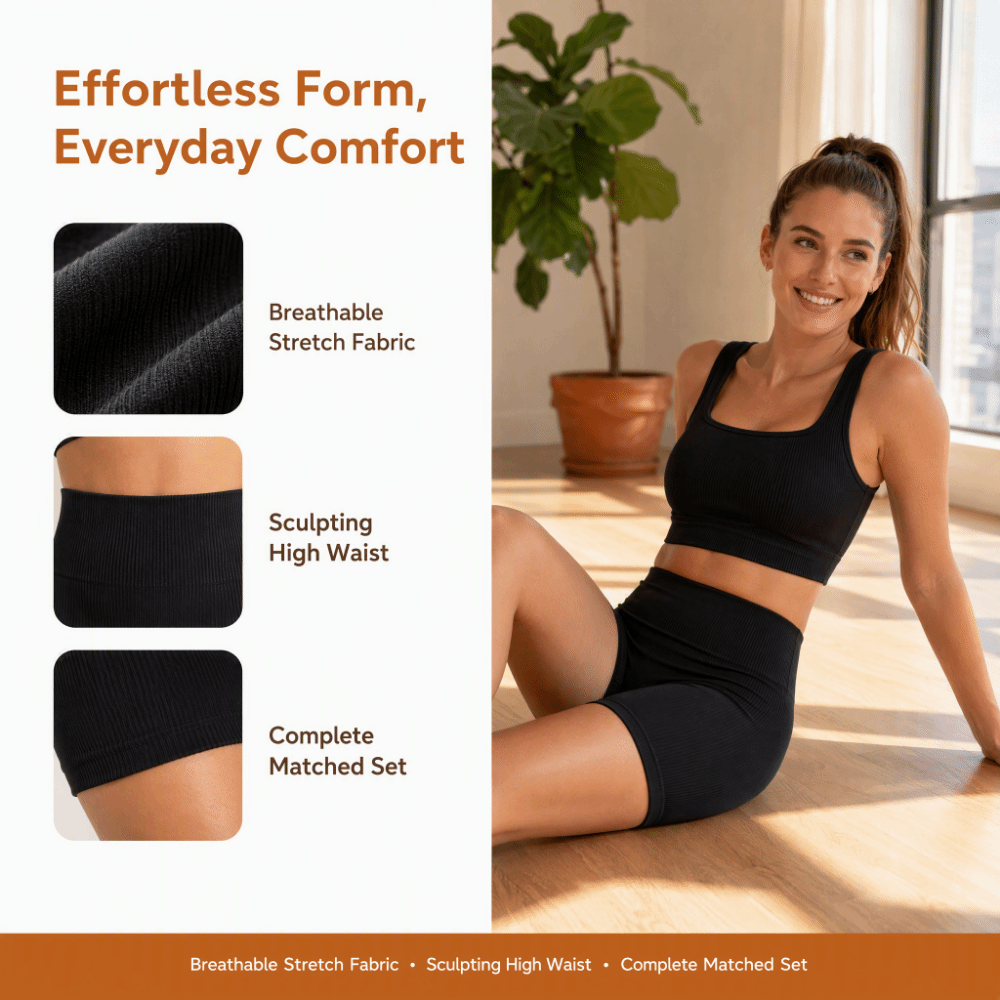 2pcs High Waist Design Ribbed  - огляд і ціна Yoga Fitness Class